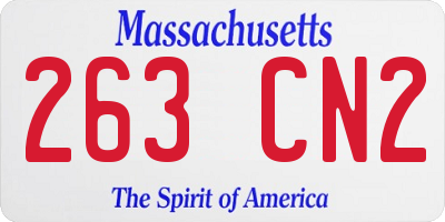 MA license plate 263CN2