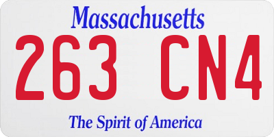 MA license plate 263CN4