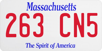 MA license plate 263CN5