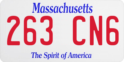 MA license plate 263CN6