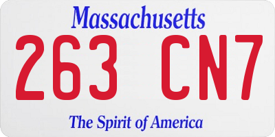 MA license plate 263CN7