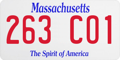 MA license plate 263CO1