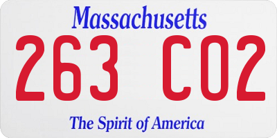 MA license plate 263CO2