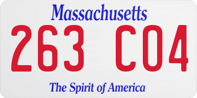 MA license plate 263CO4