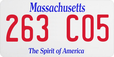 MA license plate 263CO5