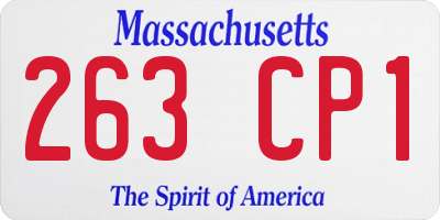 MA license plate 263CP1