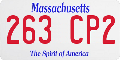 MA license plate 263CP2