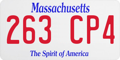 MA license plate 263CP4