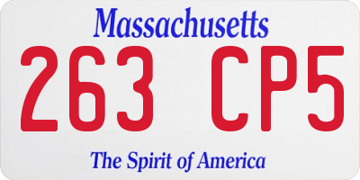 MA license plate 263CP5