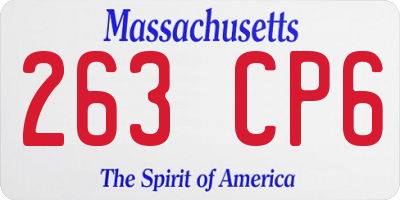 MA license plate 263CP6