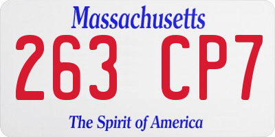 MA license plate 263CP7