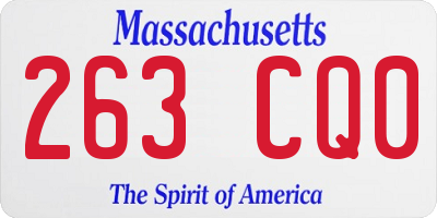 MA license plate 263CQ0