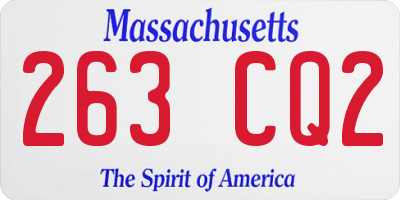 MA license plate 263CQ2