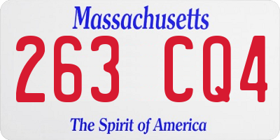 MA license plate 263CQ4