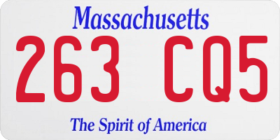MA license plate 263CQ5