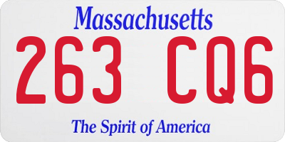 MA license plate 263CQ6