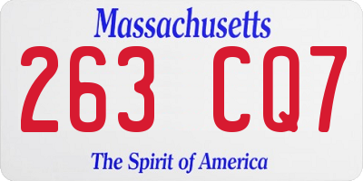 MA license plate 263CQ7