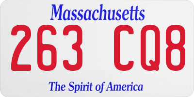 MA license plate 263CQ8