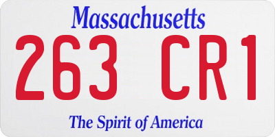 MA license plate 263CR1