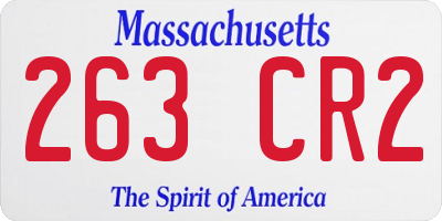 MA license plate 263CR2