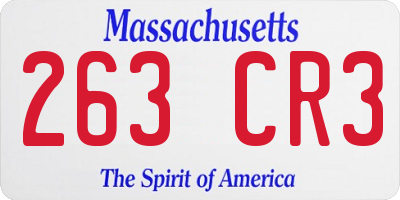 MA license plate 263CR3