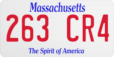 MA license plate 263CR4