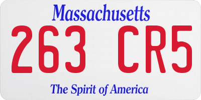MA license plate 263CR5