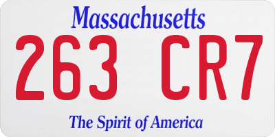 MA license plate 263CR7
