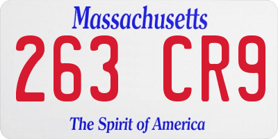 MA license plate 263CR9