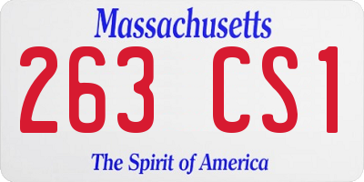 MA license plate 263CS1