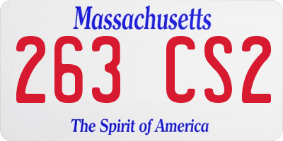 MA license plate 263CS2