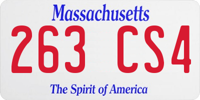 MA license plate 263CS4