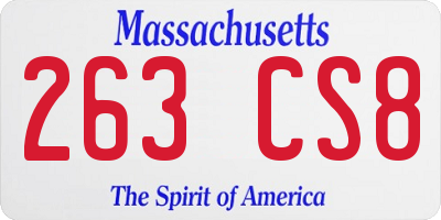 MA license plate 263CS8