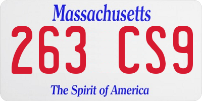 MA license plate 263CS9