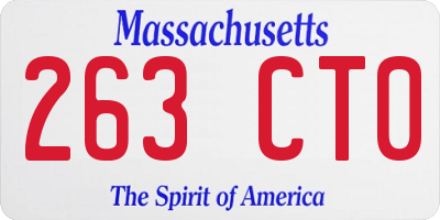 MA license plate 263CT0