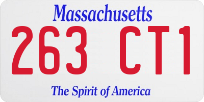 MA license plate 263CT1