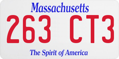 MA license plate 263CT3