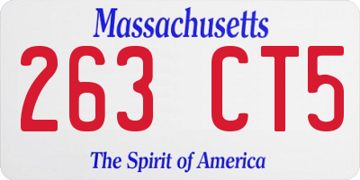 MA license plate 263CT5