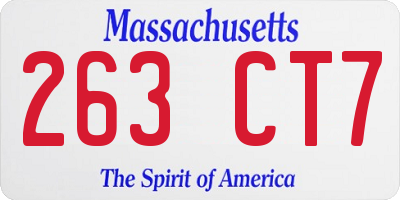 MA license plate 263CT7