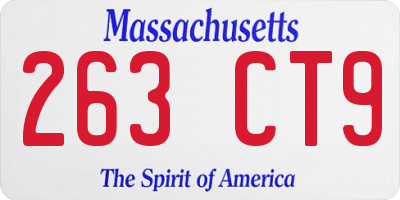 MA license plate 263CT9