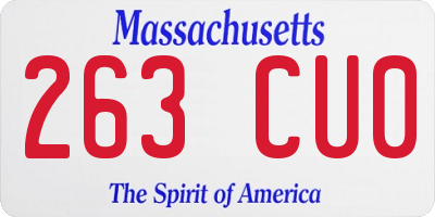 MA license plate 263CU0