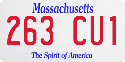 MA license plate 263CU1