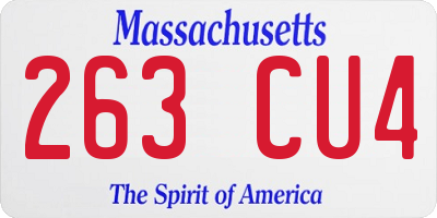 MA license plate 263CU4