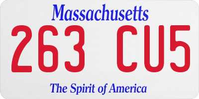 MA license plate 263CU5