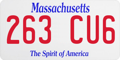 MA license plate 263CU6
