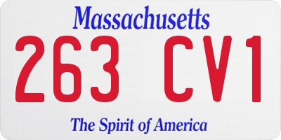 MA license plate 263CV1