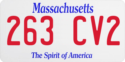 MA license plate 263CV2
