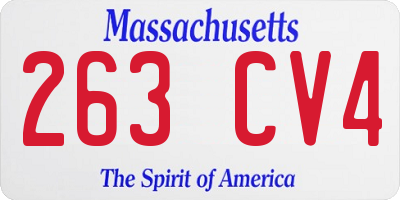 MA license plate 263CV4