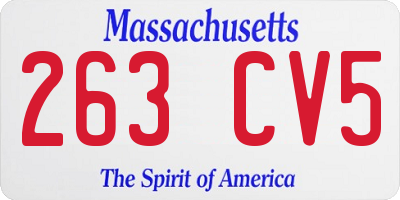 MA license plate 263CV5