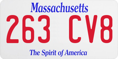 MA license plate 263CV8